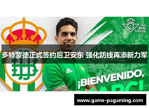 多特蒙德正式签约后卫安东 强化防线再添新力军